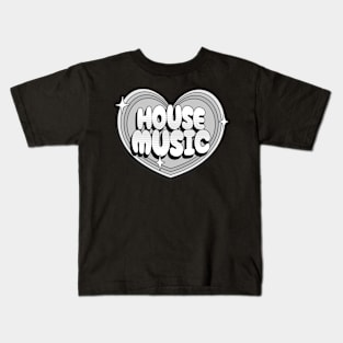 HOUSE MUSIC  - Y2K Heart (Grey) Kids T-Shirt